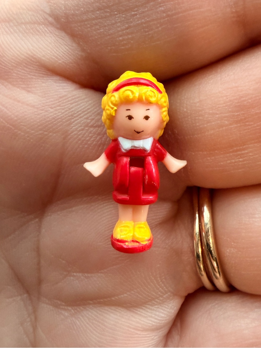 Vintage Polly Pocket 1989 Bluebird Figure Red Dress Townhouse Cafe Replacement